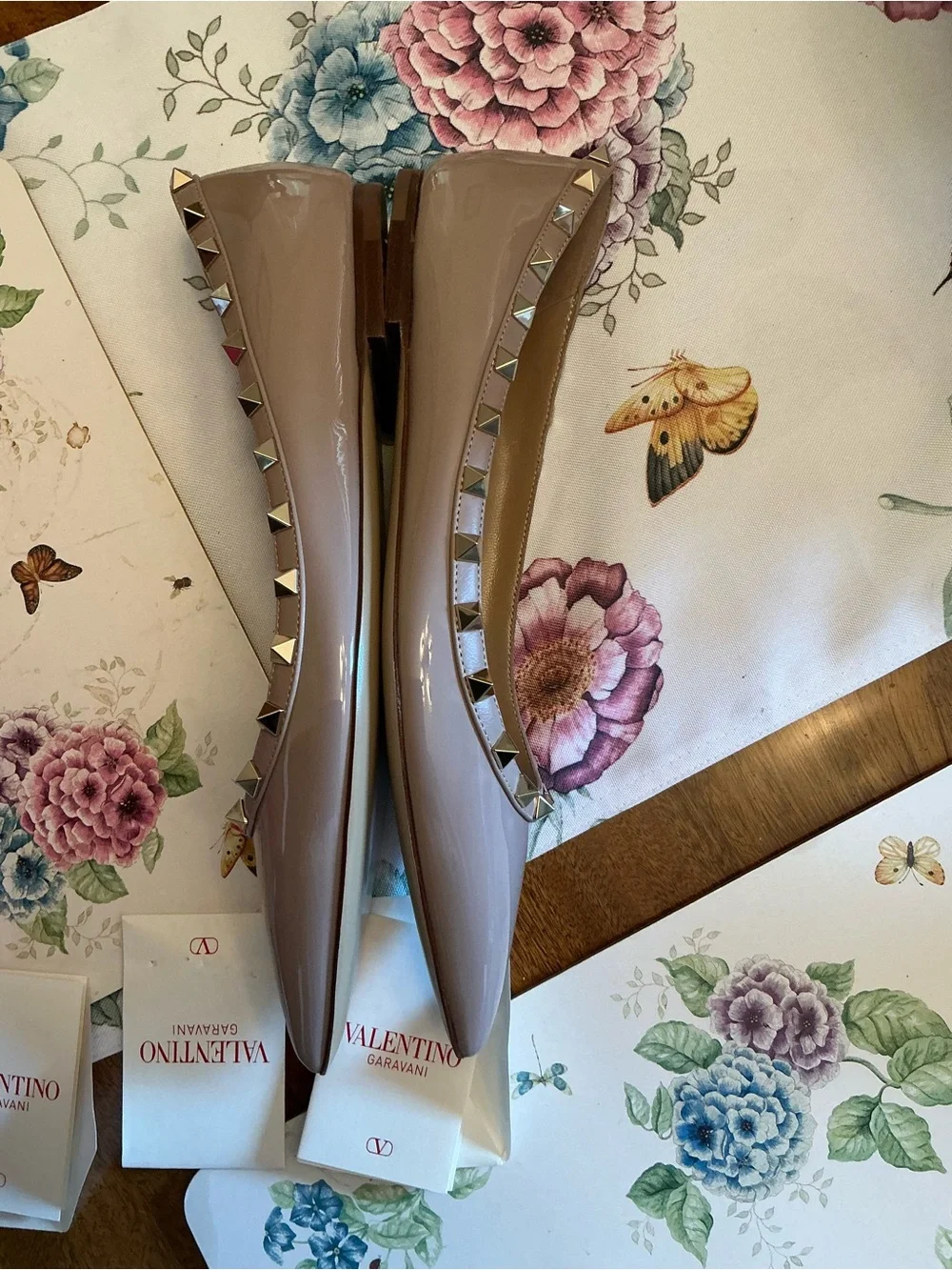 Rockstud Pointed Toe Ballerina Flat Valentino Garavani EU 40